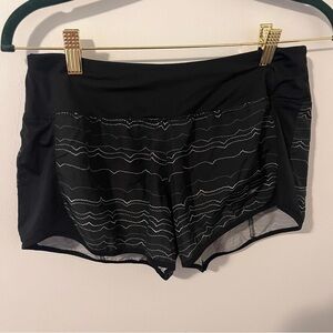 Nike Dri-Fit Women’s Running Shorts Peak Print Liner Drawstring Black Small